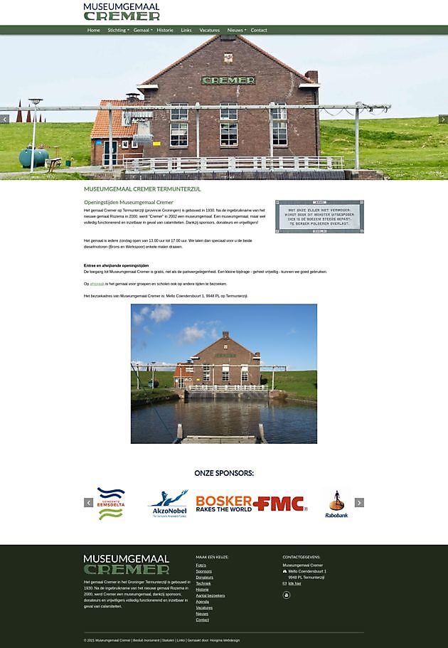 Nieuwe website - Museumgemaal Cremer Termuntenzijl