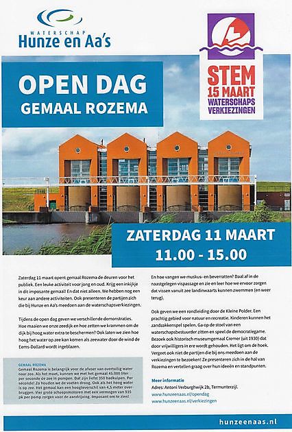 Bijeenkomst in het kader van waterschapsverkiezingen - Museumgemaal Cremer Termuntenzijl